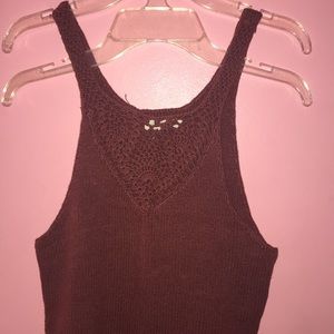 Maroon Knitted Tanktop Pacsun